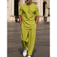 Ensemble 2 pièces homme décontracté moderne à col mao