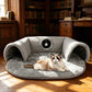 🐱 PROMOTION LIMITÉE -50% ! ✨ Lit tunnel pour chat 2-en-1 – Peluche, pliable, compact 🎾