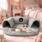 🐱 PROMOTION LIMITÉE -50% ! ✨ Lit tunnel pour chat 2-en-1 – Peluche, pliable, compact 🎾