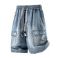 👖 Maintenant à 50% de réduction ! 🏙️ Short cargo en denim ample pour hommes – Style urbain et coupe réglable 🛹
