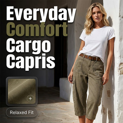 🔥👖 PROMO FLASH 61% ! Pantalons Cargo Capri Décontractés – Coupe Ample, Poches Multiples, Tissu Respirant, 6 Tailles, Idéaux Été & Quotidien 🌿