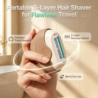 Rasoir à cheveux portable à 3 couches avec couvercle rotatif