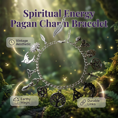 📢📢50% DE RÉDUCTION !! ⏰ Bracelet vintage paganiste à breloques – Symboles spirituels & finition antique – Parfait pour le style bohème – ajoute une touche mystique à votre quotidien 🌙🌿
