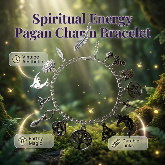 📢📢50% DE RÉDUCTION !! ⏰ Bracelet vintage paganiste à breloques – Symboles spirituels & finition antique – Parfait pour le style bohème – ajoute une touche mystique à votre quotidien 🌙🌿