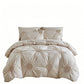 🛏️ PROMO LIMITÉE -50% ! ✨ Parure de Housse de Couette à Plis Pincés – Design Élégant, Tissu Mélangé Doux & Respirant, Teinte Kaki Apaisante, Plusieurs Tailles 🌙🌸