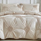 🛏️ PROMO LIMITÉE -50% ! ✨ Parure de Housse de Couette à Plis Pincés – Design Élégant, Tissu Mélangé Doux & Respirant, Teinte Kaki Apaisante, Plusieurs Tailles 🌙🌸