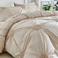 🛏️ PROMO LIMITÉE -50% ! ✨ Parure de Housse de Couette à Plis Pincés – Design Élégant, Tissu Mélangé Doux & Respirant, Teinte Kaki Apaisante, Plusieurs Tailles 🌙🌸