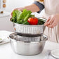 📢📢50 % DE RÉDUCTION !!!⏰ Ensemble 3-en-1 Bols Inox – Découpe, Égouttage & Cuisson, Compact & Multifonction ⏱️