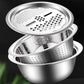 📢📢50 % DE RÉDUCTION !!!⏰ Ensemble 3-en-1 Bols Inox – Découpe, Égouttage & Cuisson, Compact & Multifonction ⏱️