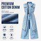 ✨ Soldes 2026 — Plus de 44 000 ventes ! 🧵 Robe Gilet en Jean Sans Manches Fente Haute Femme