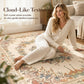 🌿 Tapis à Motifs Floraux – Polyester – Doux & Facile d’Entretien for Salon & Chambre