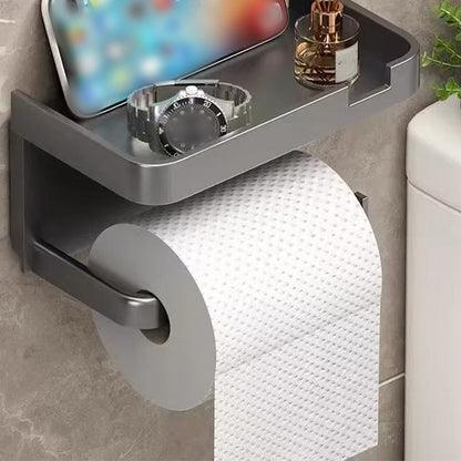 🧻 50% DE RÉDUCTION! 🚽 Porte-papier toilette mural avec étagère – Gain de place, solide & installation facile – Idéal pour salle de bain, rangement pratique ✨