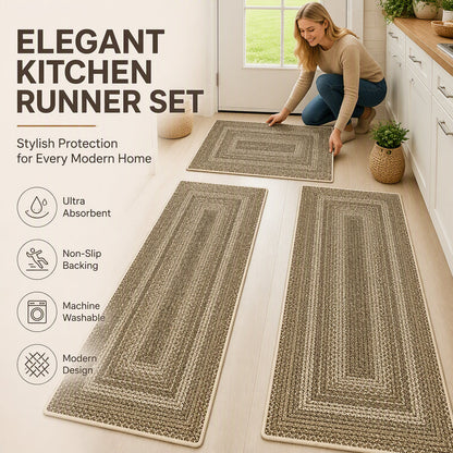 🏠 -50% ! 🧵 Tapis de Couloir Tissé Élégant – Polyester – Antidérapant – Absorption Rapide – 5 Tailles – 10 Styles – Finition Artisanale Premium pour Cuisine et Entrée 🚪