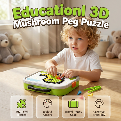 🍄🧩 -50% ! 🎨Puzzle 3D Créatif aux Champignons – 492 Pièces, 8 Couleurs & Coffret de Voyage