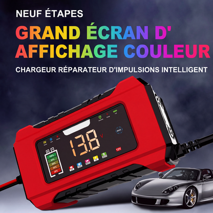 🔋 50% DE RÉDUCTION! ⚡ Chargeur batterie 12V – 9 étapes, réparation par impulsions & écran LCD 🚗
