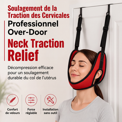 🧘 PROMO 55% DE RÉDUCTION ! ✨ Dispositif de traction cervicale sur porte – Installation Rapide, Brides Réglables, Coussinet Doux ✨