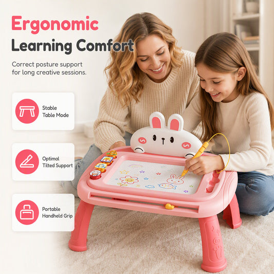 50% de Réduction – Table Ardoise Magique Magnétique Enfant 4-en-1 Écran Couleur